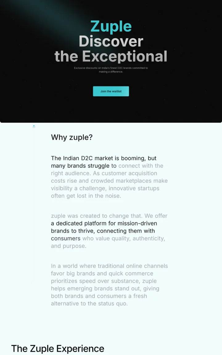 Zuple portfolio preview